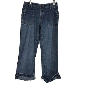 BKLE BUCKLE- WOMEN'S 28 - BLUE DENIM CAREY CUFFED BUTTON WAIST JEANS